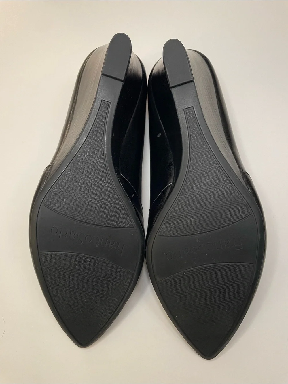 Franco Sarto Black Pointed-Toe Leather Pumps
